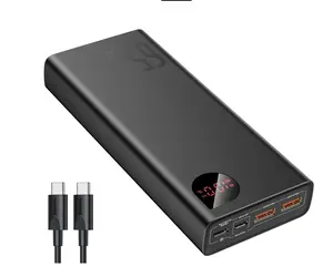 Baseus Adaman Power Bank, 65W 20000mAh Laptop Portable Charger, Fast Charging USB C Battery Pack for MacBook, Dell, iPhone 15/14/13Pro Max Black