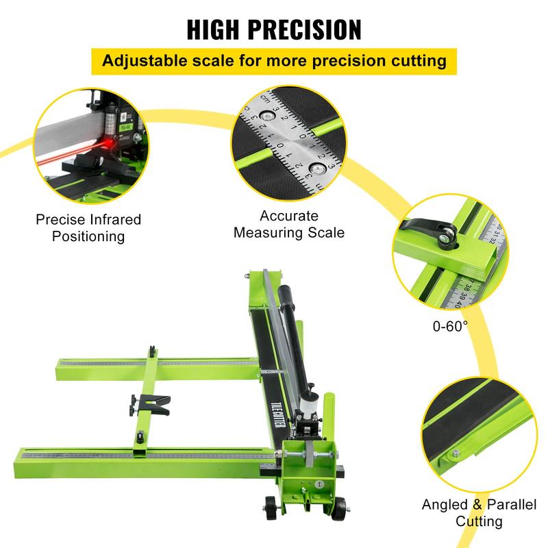 VEVOR Manual Tile Cutter, Various specifications, All-Steel Frame, Tile Cutting Machine with Laser Guide and Bonus Spare Cutter,Tile Cutter Hand Tool for Precision Cutting Porcelain Ceramic Floor Tiles