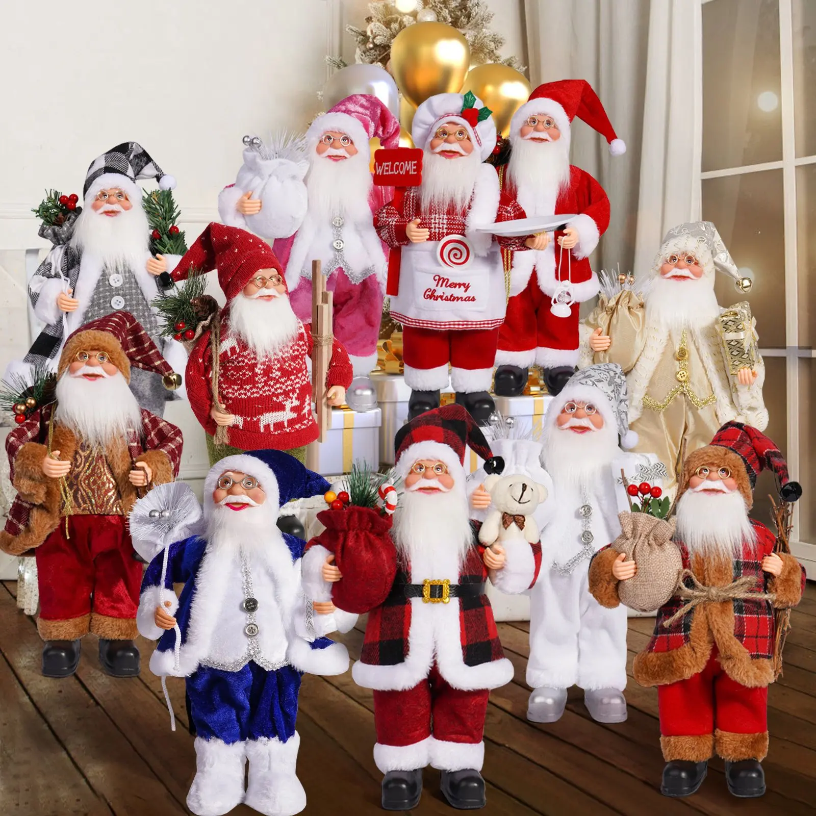 New Big Santa Claus Doll Children Xmas Gift Christmas Tree Decorations Home Wedding Party Supplies Plush Ornaments