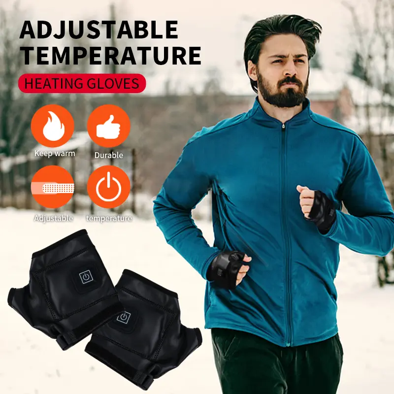 Heating Portable Gloves for Men/Women Adults, Multi-Size USB 5V Rechargeable Electric Thermal Gloves with Adjustable Temperature, Large(6.5inch*5.5inch) Cold Weather Winter Gift for Cycling