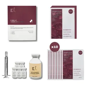 KI Exosome Booster Kit & KI exo-vera Repair Mask - Anti-Aging, Brightening, Hydration Ampoule Set for Smooth Skin Texture