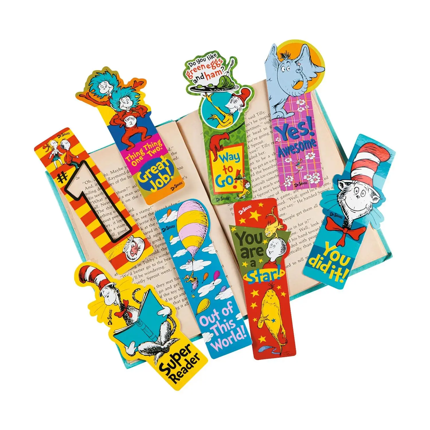 1 1/2" x 6" Bulk 50 Pc. Dr. Seuss Characters Motivational Bookmarks 1 1/2" x 6" Bulk 50 Pc. Dr. Seuss Characters Motivational Bookmarks