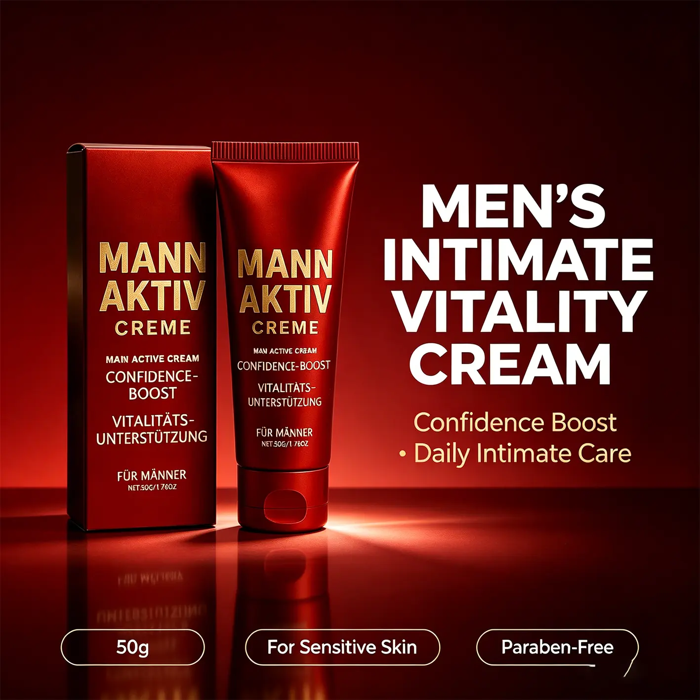 Men's Hydrating Facial Active Face Cream (50g) - Daily Lightweight Face Care Products for Smooth, Fresh Skin