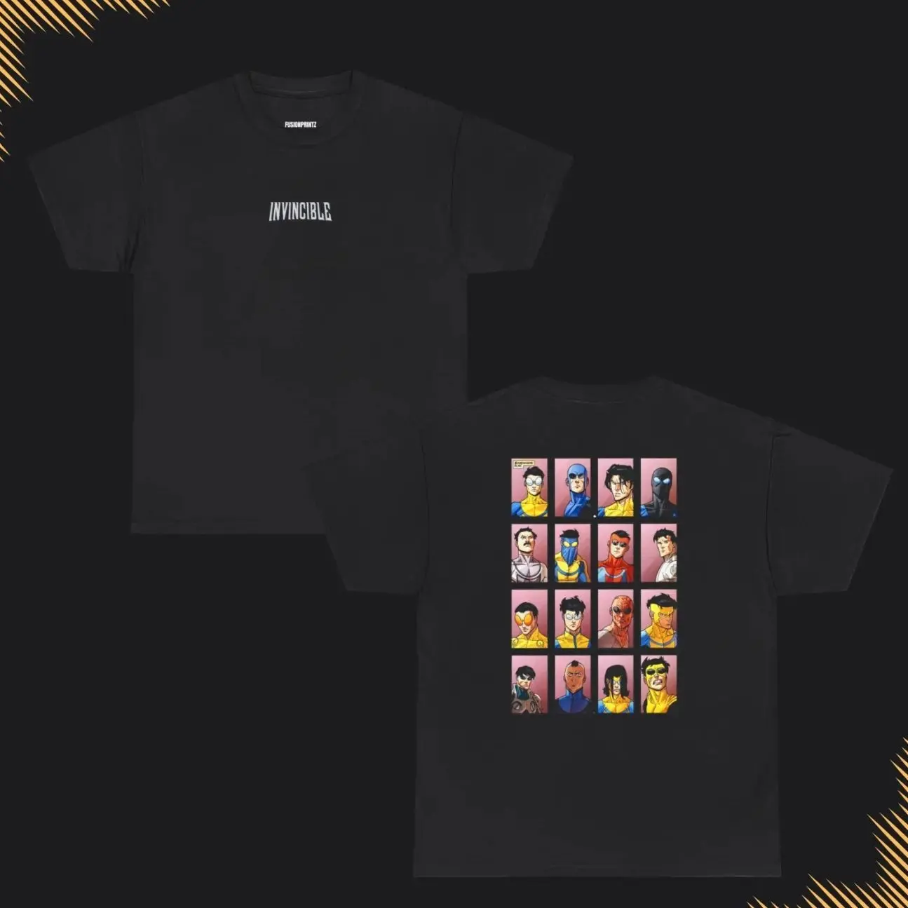 Invincible Variants Graphic T-Shirt: Front & Back Print, Superhero Fan Gift A0M