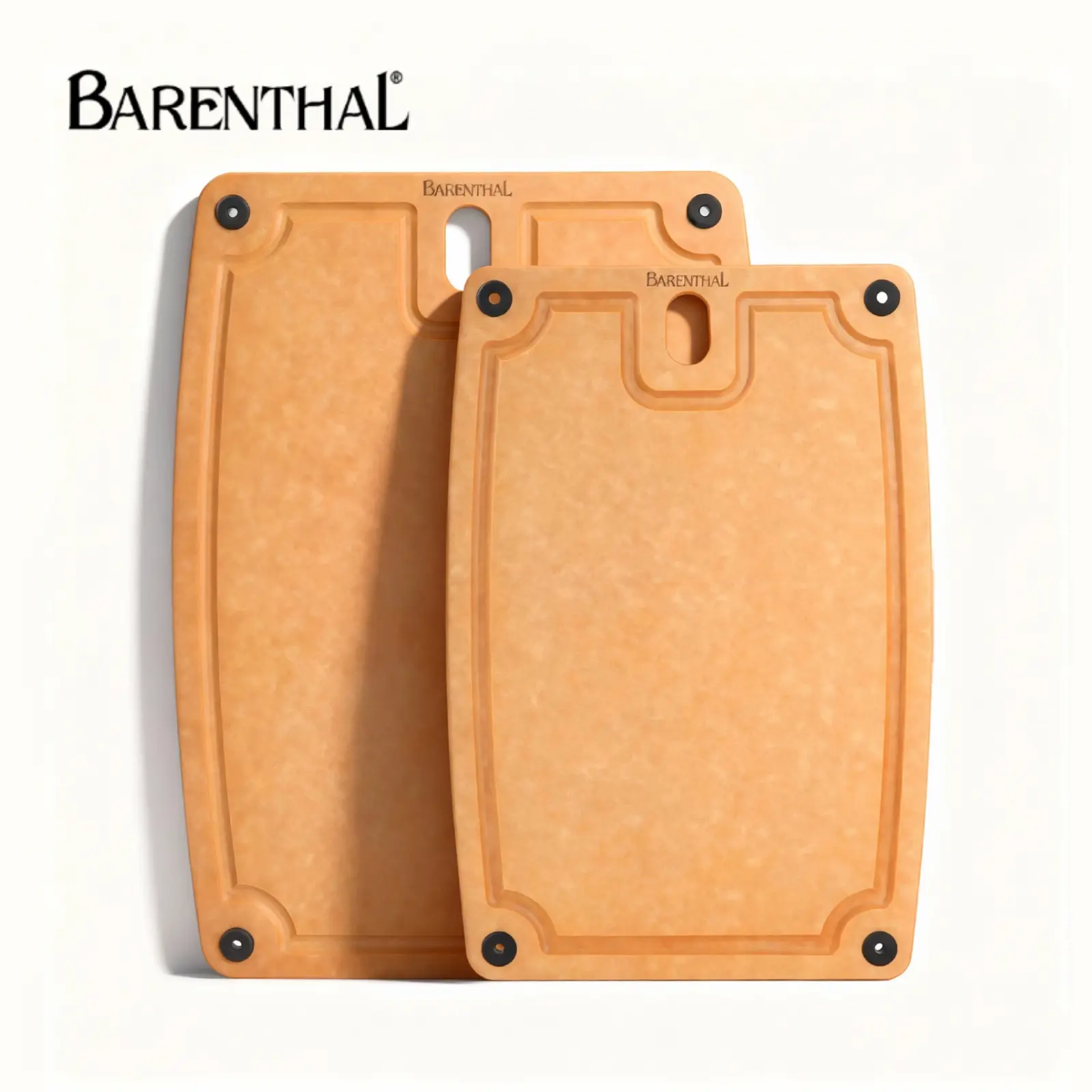 Barenthal Eco-Friendly Composite Cutting Board Set of 2 - Dishwasher Safe with Non-Slip Feet, Juice Grooves & Handles | Small & Large Chopping Boards for Kitchen Knife Friendly