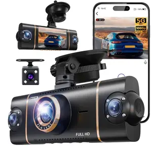 🌟5GHz WiFi + Night Vision! 4-Channel Dash Cam Front/Rear Set + Lithium Batteries Included!Non-rechargeable, must be used while plugged in. WiFi Car Dashcam Hd Dash Camera Car Dvr
