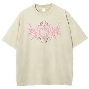 Y2K Pink Tribal Kitty Graphic Cat Vintage Tee 90s Graphic Tees Men's t Shirts Graphic Tee t Shirts Funny Graphic Tee Good Graphic Tees Men's Graphic Tees Streetwear Outfits Men Vacation Outfits Oversized Tshirt Men