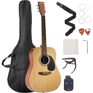 VEVOR 41 in Cutway Acoustic Guitar, 6 - String, Sunburst Solid Spruce Top Guitar, Beginner Bundle with Gig Bag, Tuner, Strap, Steel Strings, Picks, Capo, Rosewood Fingerboard, for Fingerstyle Solo JazzVEVOR Super Brand Day