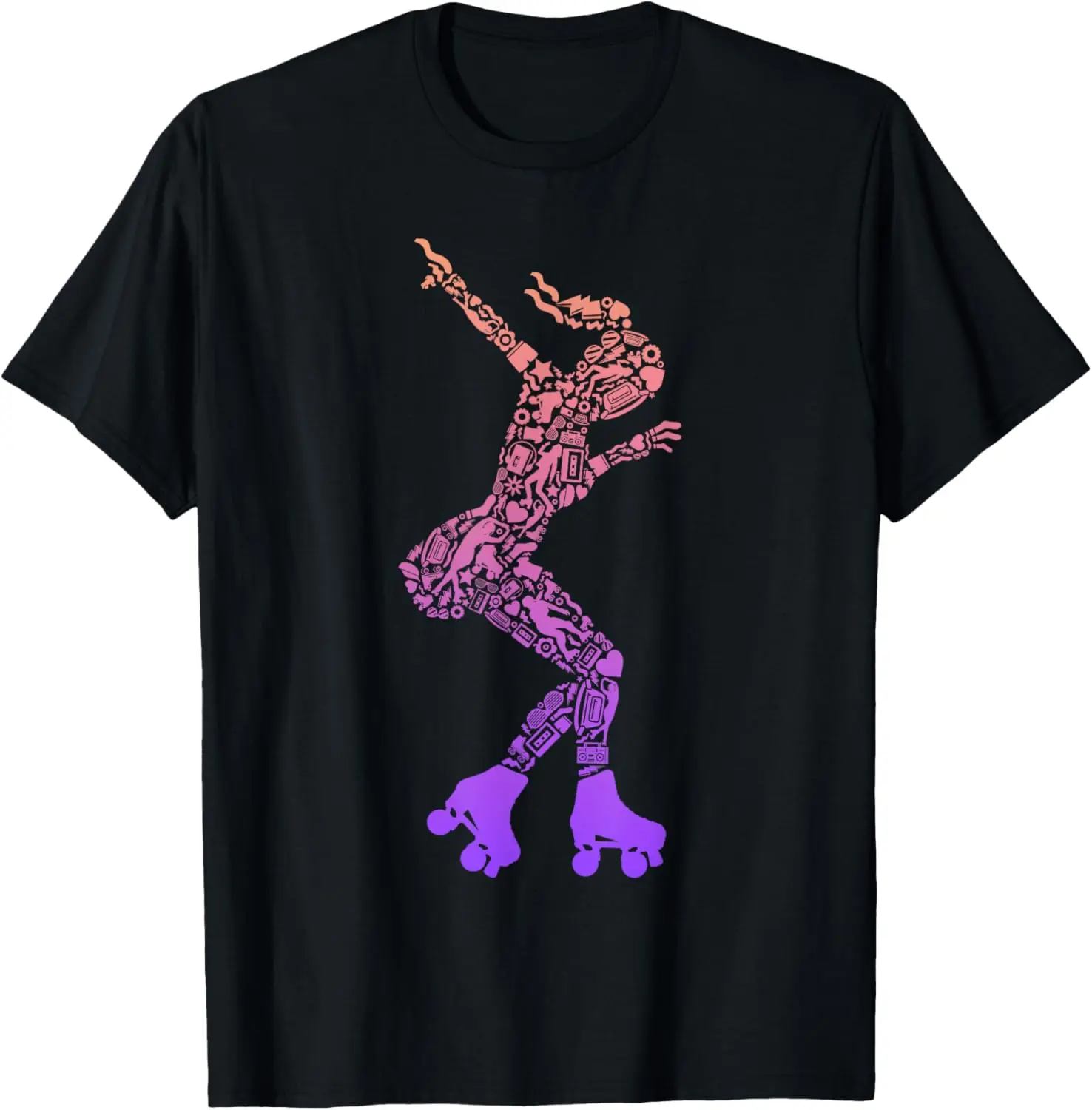 Roller Skater Rollerskate Women Girls Roller Skating Summer Shortsleeve Cotton T-Shirt