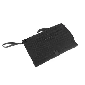 taskeACTIVE Diaper Changing Pad - Black Quilted Design, Waterproof, Compact, Zipper Closure, Soft & Comfortable, Ideal for Travel & Diaper Bag - Diaperbag