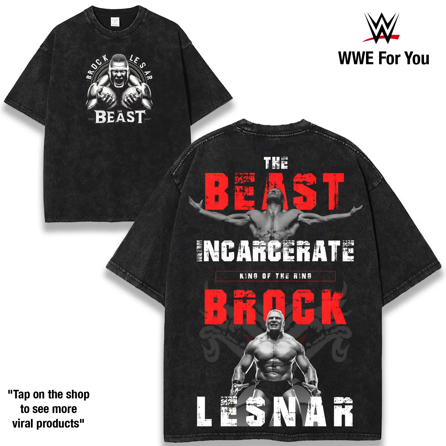 Brock Lesnar “The Beast Incarnate” WWE T-Shirt 230gsm Cotton – Highlighting His Dominant Fighting Career, UFC Champion Legacy, Ruthless In-Ring Power, King of the Ring Triumph & Iconic Main Event Destruction Across WWE