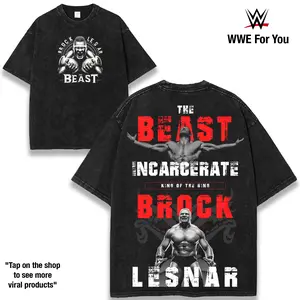 Brock Lesnar “The Beast Incarnate” WWE T-Shirt 230gsm Cotton – Highlighting His Dominant Fighting Career, UFC Champion Legacy, Ruthless In-Ring Power, King of the Ring Triumph & Iconic Main Event Destruction Across WWE