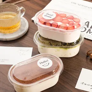 50PCS Oval Dessert Boxes with Lids, 16.91oz Reusable Hinged Dessert Containers for Elegant Presentation of Tiramisu, Pudding, Parfait, Panna Cotta, Snacks and Holiday Treats, Great for Wedding, Party, Picnic, Takeaway and Dessert Packaging