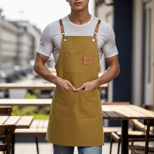 Adjustable Canvas Apron for Kitchen, Restaurant, Coffee Shop, Garden, Garage, Unisex Design, Durable Material, Perfect for Workwear