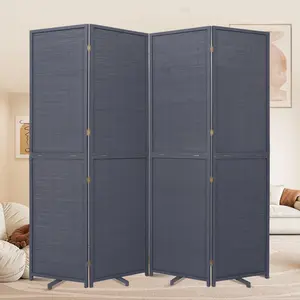 Room Divider Folding  Screens, Hand-Made 67'' High  Room Dividers Freestanding 2-in-1 Multifunction 4 Panel Wall Divider for Room Separation, Portable Room Partitions and Dividers