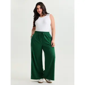 【Summer Turn-Up】BLOOMCHIC Plus Size Side Striped Stretchy Waist Pants 2026 Summer Pick for Mother's Day