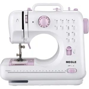 Sewing Machine for Beginners with Foot Pedal, Multifunctional Sewing Machine, Rewind, and Speed, 12-in Stitches, FHSM-505