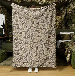 Soft Camouflage Blanket Lightweight All-Season Comfort for Bed Sofa Camping Travel Digital Print Flannel Camo Pattern durable