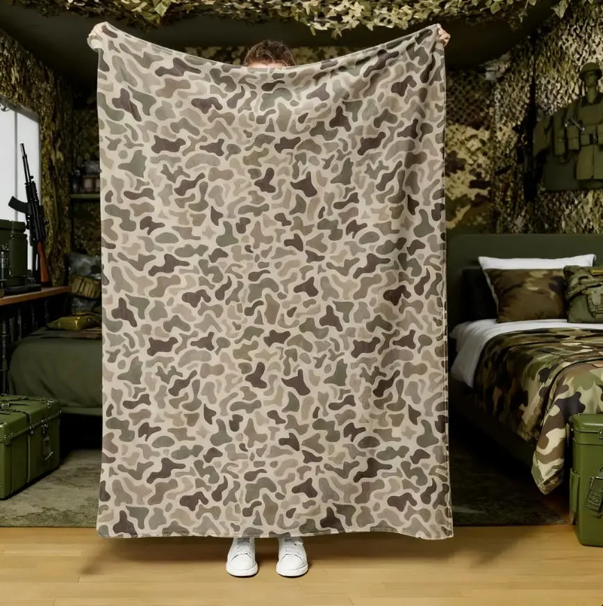 Camo Print Flannel Throw Blanket - Soft, Lightweight, Durable Digital Print Light Blanket Throw for Bed, Camping - All-Season Comfort, Throw Blankets