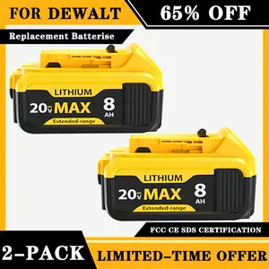 8.0Ah Replacement for Dewalt 20V Max  Lithium Batteries Compatible withDewalt Battery DCB208 DCB200 DCB206DCB205 DCB204 Cordless Power Tools