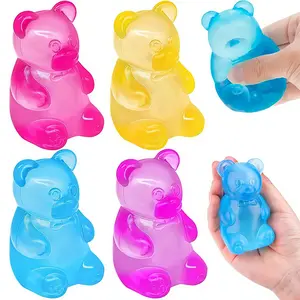 1/4 Counts Soft Jelly Filled Sensory Toy, Stretchable Squeeze Stress Relief Fidget Toy, Squishies, Ideal for Birthday Gifts, Goodie Bag Fillers, Classroom Rewards