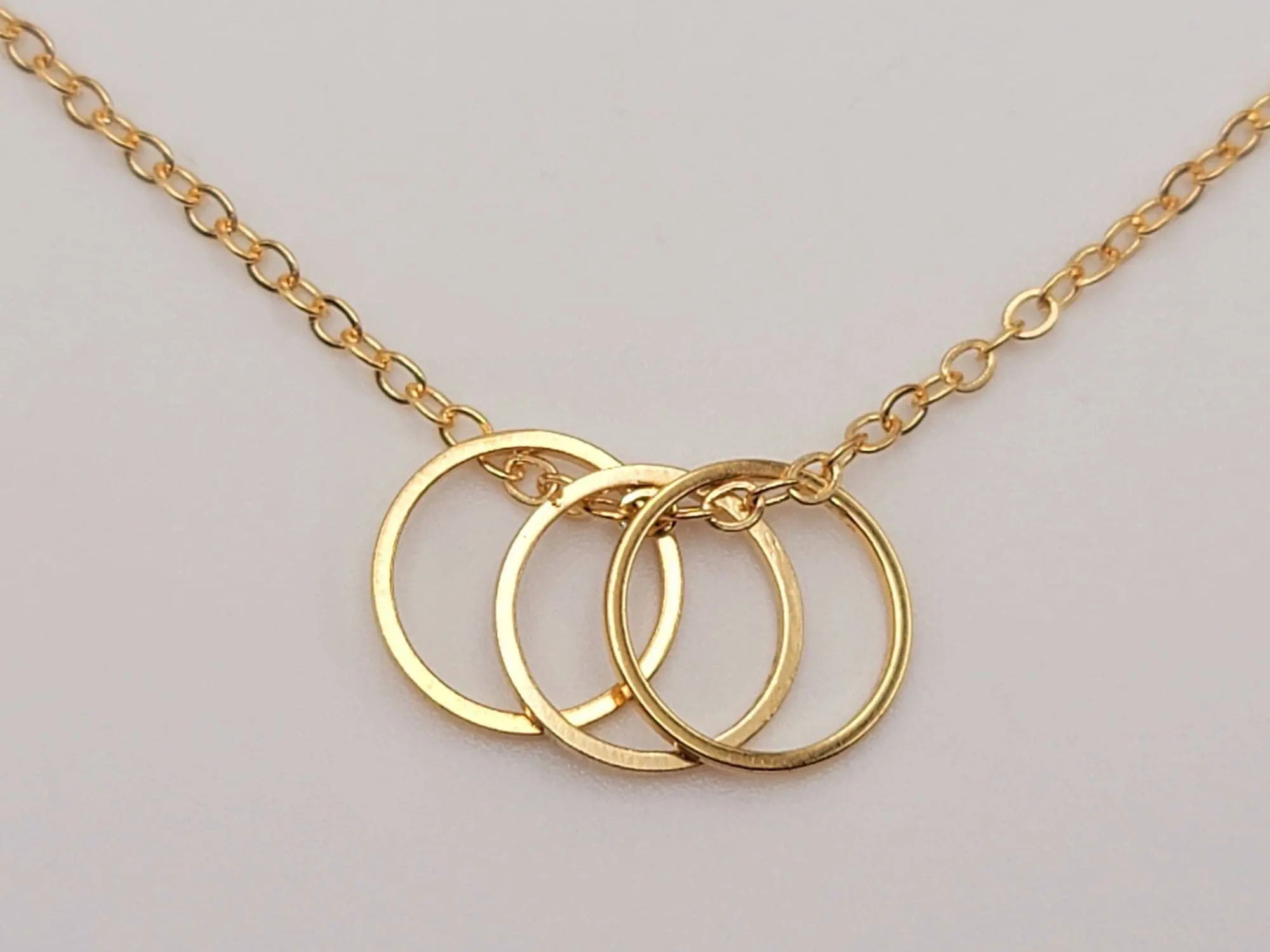 Circles Necklace, Dainty Gold circle, Karma Necklace, Eternity, Simple Open Circle,