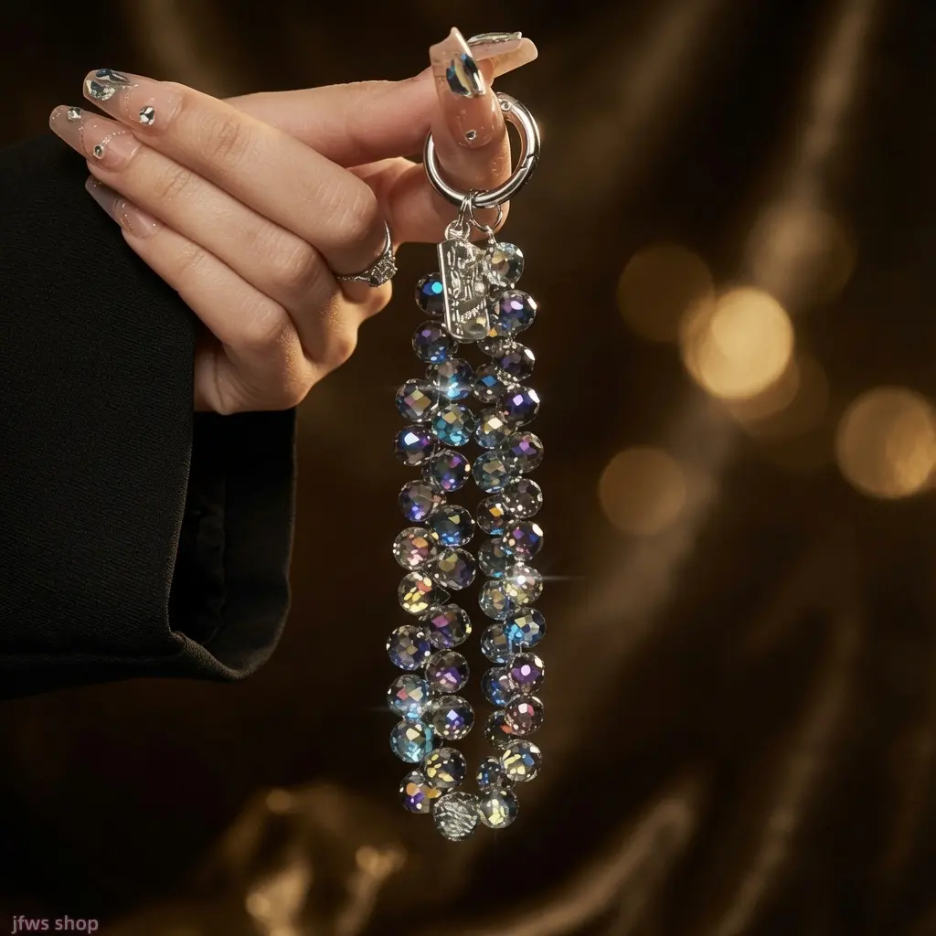 2026 New 4-Pack Luxury Crystal Beaded Phone Lanyard Wrist Strap Handmade Elegant Waterdrop Charm Anti-Loss Short Design Versatile for Handbag Keychain Daily Party Gift Lightweight Durable phone accessory homeessentials