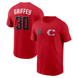 Men's Baseball Cincinnati Team Ken Griffey Jr. 2026 City Connect Name & Number T-Shirt - Red