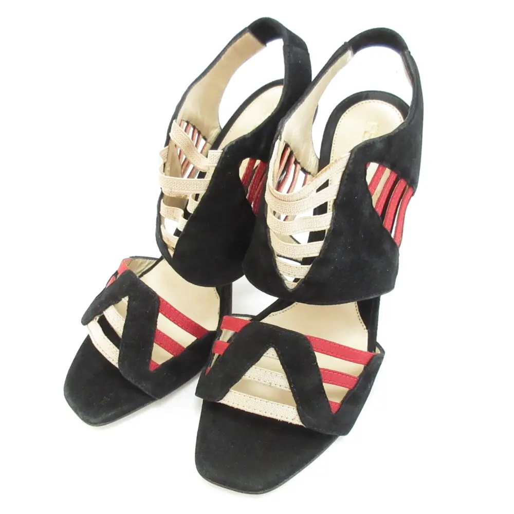 Pre-owned FENDI Suede Small Leather Goods High Heel Sandals