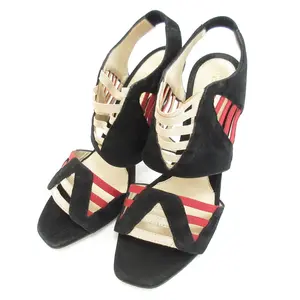 Pre-owned FENDI Suede Small Leather Goods High Heel Sandals