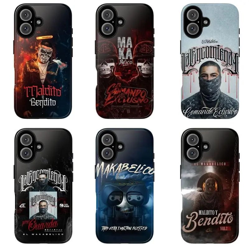 El Makabelico Silicone Cellphone Case - Corridos Tumbados Regional Mexican Aesthetic Cover, Premium Shockproof Slim Polycarbonate Casing, Camera Protection Accessory, Fan Gift, Compatible with iPhone 11-17 Pro Max/Plus & Samsung Galaxy S23-25