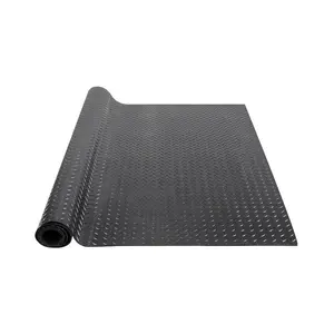 Diamond-Plate Rubber Flooring 3 mmx 4 ftx 10 ft Garage Floor Mat, SBR Rubber Garage Flooring Easy to Clean, Diamond Plate Rubber Mat for Under Cars, Garage Industry Gym, Black