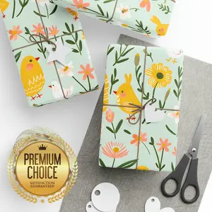 Easter Wrapping Paper, Yellow Chicks Gift Wrap, Springtime Wrapping Paper, Passover Gift Wrap