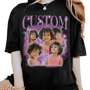 Custom 90s Bootleg Rap Tee, Custom Face Photo Name Shirt, Boyfriend Birthday Gifts, Custom Valentine Shirt, Gift for him, Insert Your Design