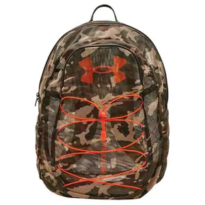 Under Armour Hustle Mesh Backpack with Logo Zipper Closure in Baroque Green