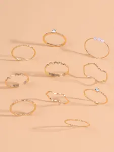 Women's Elegant Fashion Solitaire Stackable Rings Set, 10-Piece Simple Design Jewelry Collection, Perfect for Daily Wear & Special Occasions, Elegant Everyday Ring