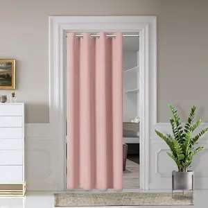 AOSKY Door Curtains for Doorway Privacy, Pink Grommet Closet Curtains for Bedroom, Door Window Curtain, Light Blocking Thermal Insulation Drapes for Living Room Set of 1 Panels