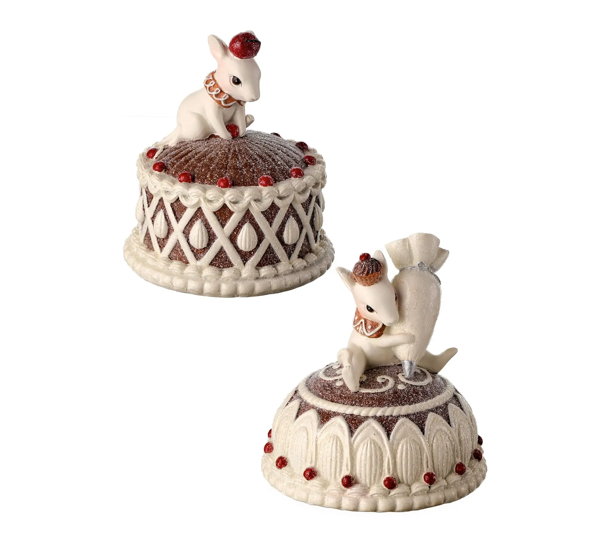 RC Home Decor-4.5" Resin Mouse on Gingerbread Cake Set of 2