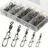 50pcs/box 4-12# Figure-of-eight Clip Set, High Quality Durable And Sturdy Connector, The Best Choice For Anglers,Fishing swivel and pin, bait connector, fishing gear accessories, Fishing Tackle, Fishing Accessories Kit, Fishing Supplies