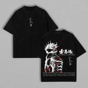 Eren Yeager Tee – Attack on Titan Vintage Washed Oversize T-Shirt Unisex couple T-shirts