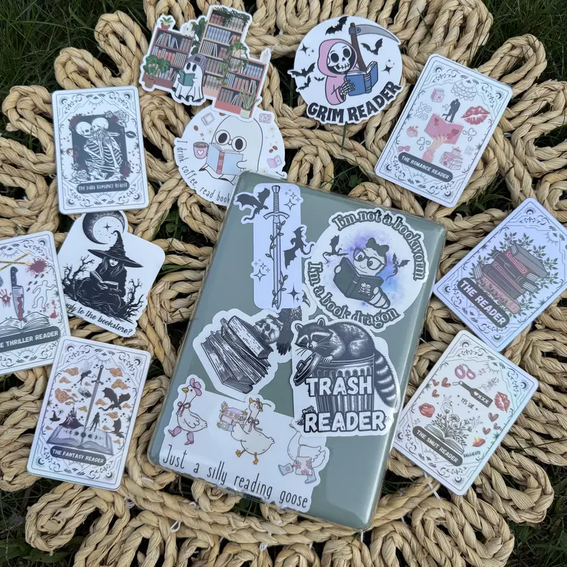 Bookish Stickers - Perfect for Kindle Water Bottle Laptop with Unique Designs and Fun Phrases for Book Lovers