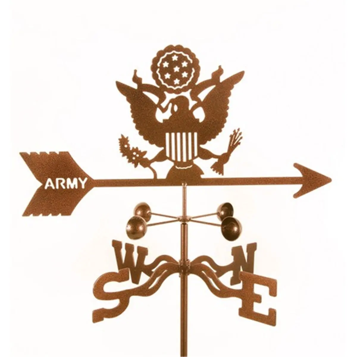Traditional U.S. Army Weathervane, 14-Gauge Steel Construction, 3 Protective Coatings, 70" H x 21" W x 9" L, Fade Prevention, Easy Installation Garden Mount, for Home Improvement Garden Decor (for U.S. Army Traditionalists, Tracks Wind Direction)