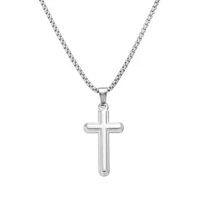 Cross Necklace for Men Silver Gold  Cross Chain Pendant Christian Necklace for Men Crucifix Pendant Chains Lucky Neck Jewelry Gifts