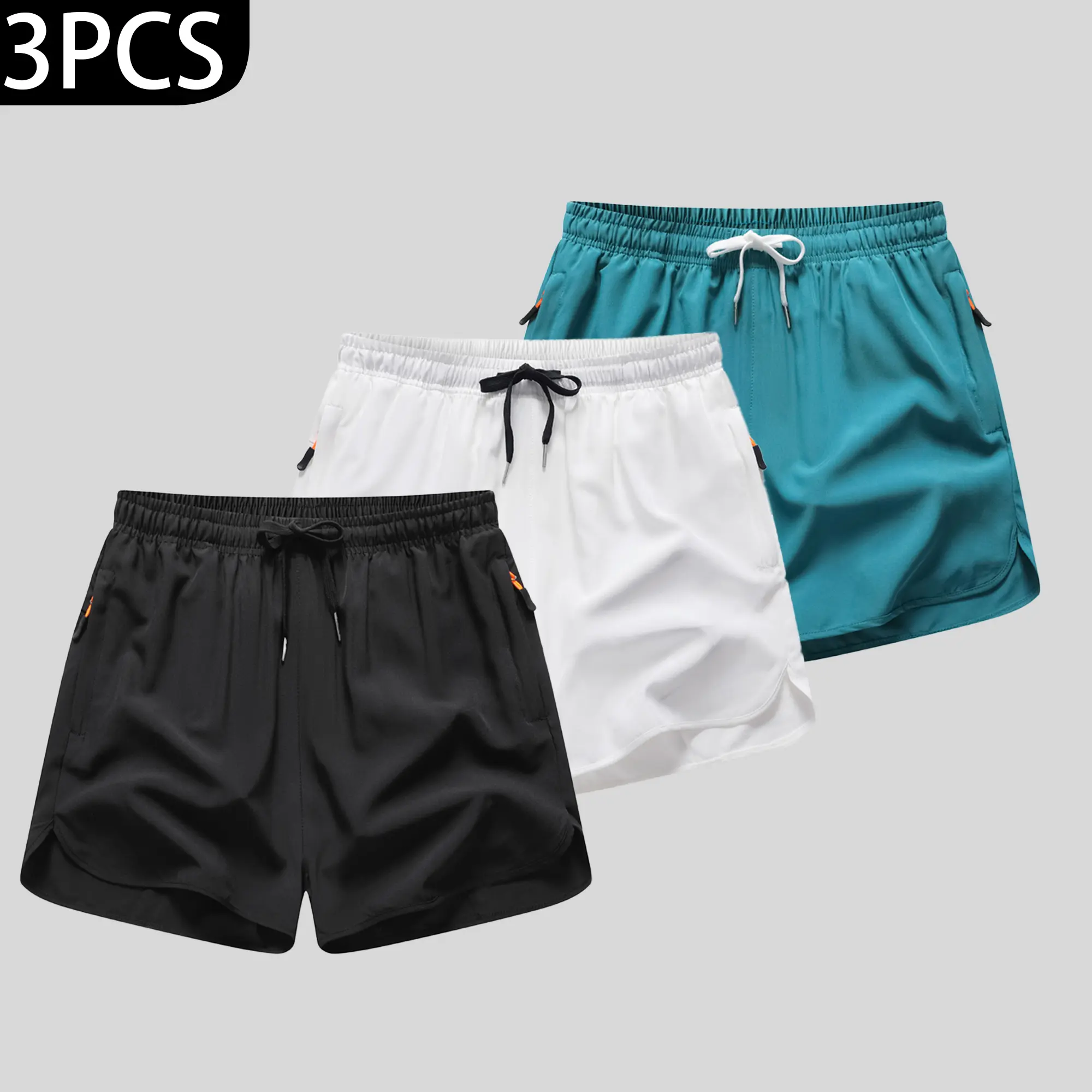 Women’s 3-Pack Ice Silk Quick-Dry Athletic Casual Shorts - Breathable Fitness Workout Polyester Shorts, Thigh-Length for Summer Run, Gym, Lounge Ready, Ice-Silk Fabric Feels Smooth and Cool