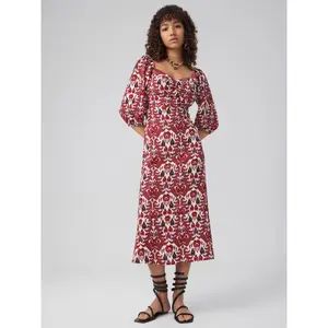 Cider [size 0-10] Chiffon Sweetheart Aztec Floral Ruffle Maxi Dress