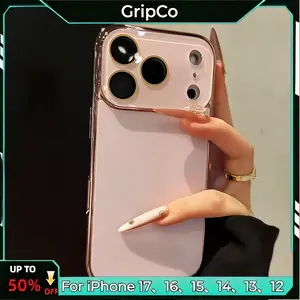 【Premium Electroplated Accents】The Viral "Clean Girl" Aesthetic Case  | Luxury Electroplated Edges & Full Camera Protection  Compatible with iPhone [17 Pro Max 16 Pro Max 15 14 13 ] Durable Protection