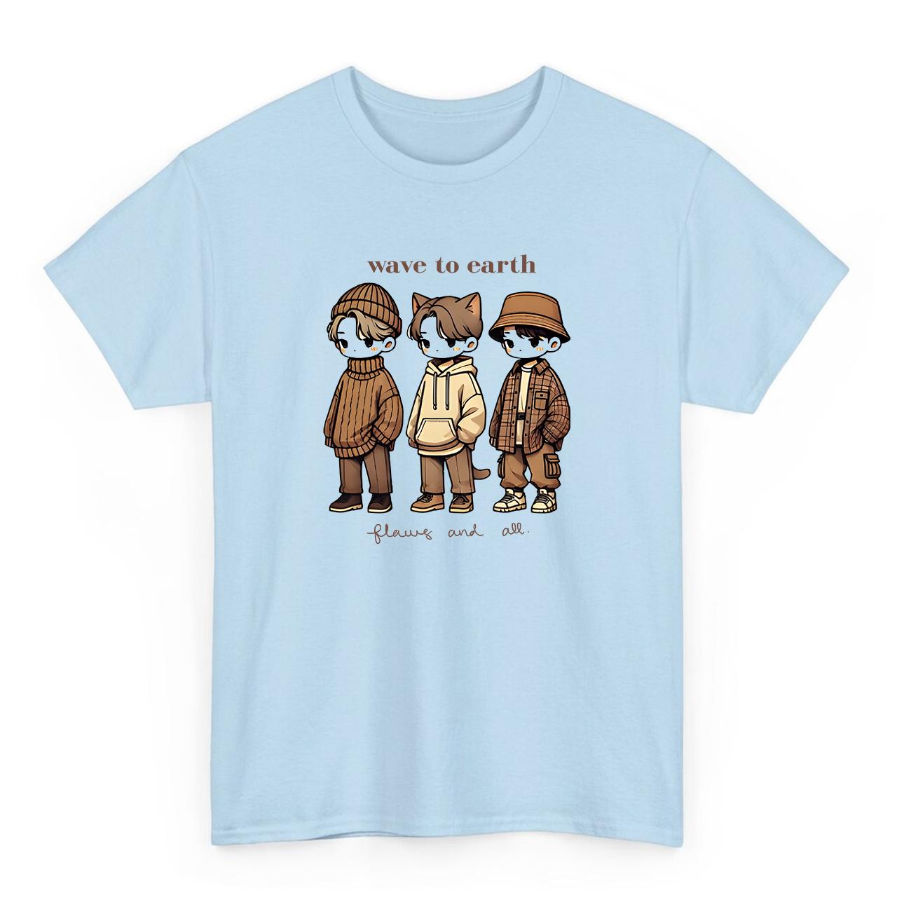 Wave To Earth Mofusand Cat Shirt New T shirt Vintage All Sizes Casual Crewneck Shortsleeve Menswear T-Shirt