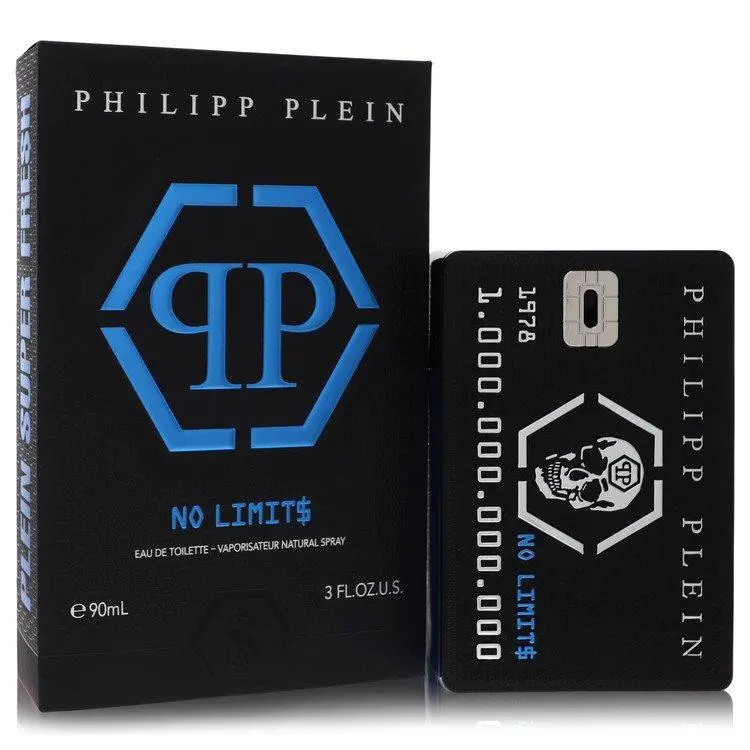 Philipp Plein No Limits Super Fresh EDT Spray (3oz/90ml) - Luxury Designer Men's Aquatic Fresh Fragrance, Clean Scent, Bold Energy, Long-Lasting Cologne