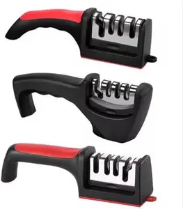 Camping whetstone Knife Sharpener 4 Stage with Handle, Sharpen Kitchen Knives