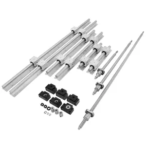【DealsForYouDays】VEVOR Linear Rail, Ballscrew x 3, RM1605-350mm 650mm 1050mm x 2 Linear Rail Support, 12 CNC Kit Linear Shaft Optical Axis